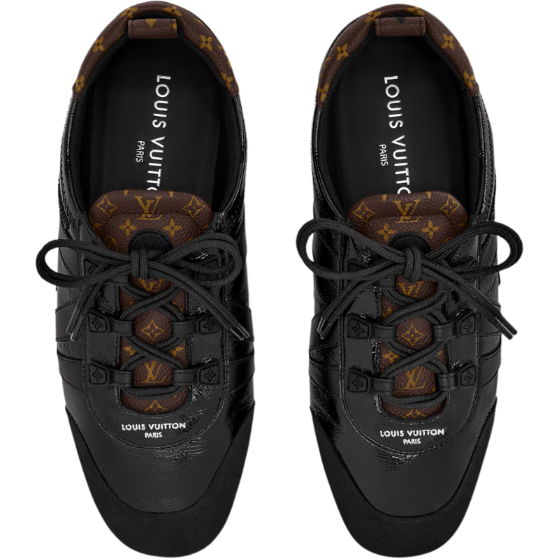 Louis Vuitton Sneakerina  Lace-Up Shoe in Black and Brown Monogram